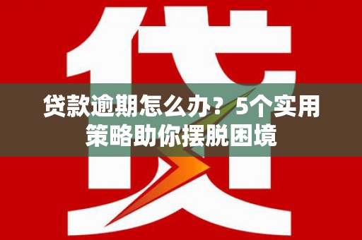 西秀贷款逾期怎么办？5个实用策略助你摆脱困境