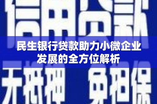 西秀民生银行贷款助力小微企业发展的全方位解析