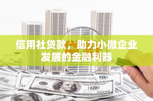 西秀信用社贷款，助力小微企业发展的金融利器