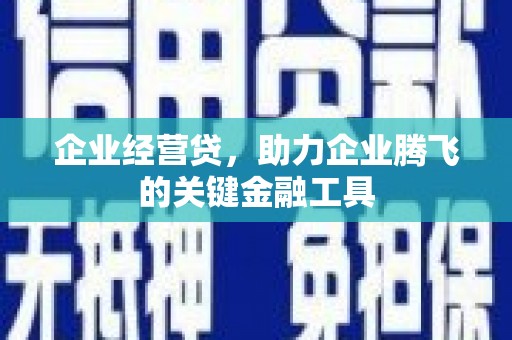 西秀企业经营贷，助力企业腾飞的关键金融工具